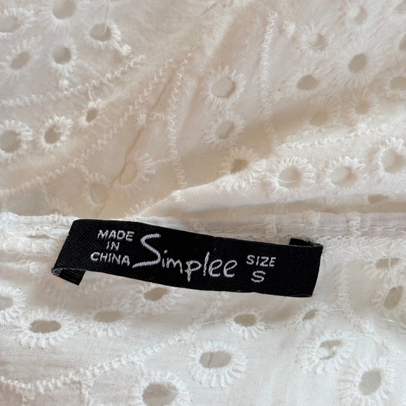 Simplee Eyelet Lace Maxi Dress XS Babydoll Coquette Cottagecore Romantic 19773 - Picture 8 of 12